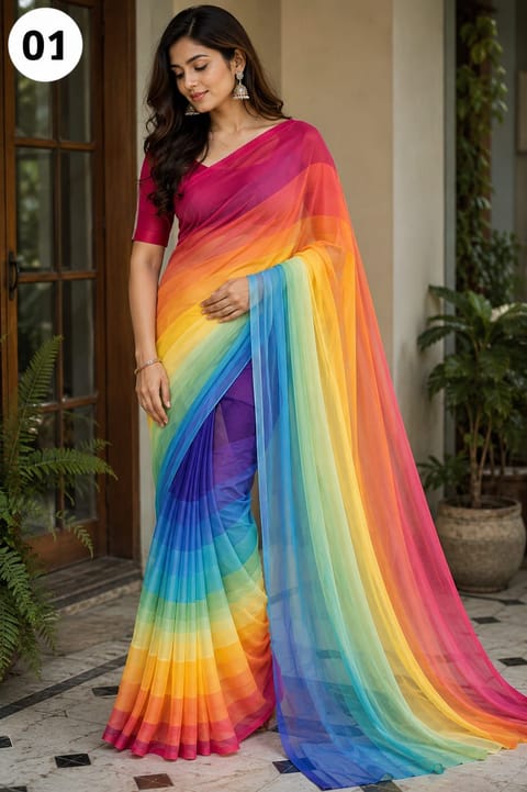Rongdhonu saree/জর্জেট