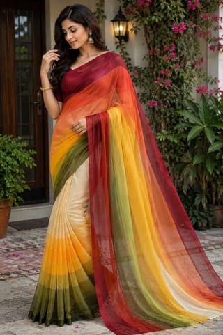 Rongdhonu saree/জর্জেট 2