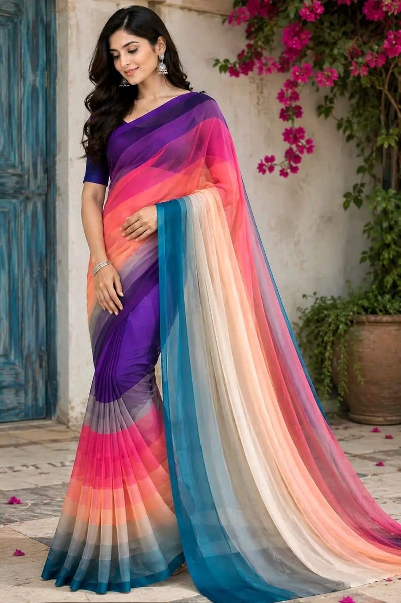 Rongdhonu saree/জর্জেট