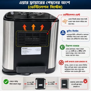 SHARP KF-AF70RT-S2 AIR FRYER XL FAMILY SIZE 5