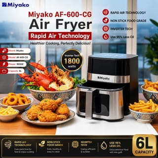 Miyako Rapid Air Technology Air Fryer 6 Liter 1800W 2
