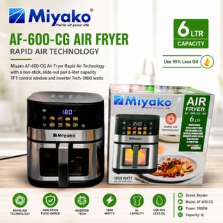 Miyako Rapid Air Technology Air Fryer 6 Liter 1800W 3