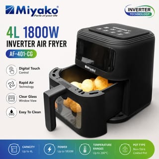 Miyako 4L 1800W Inverter Air Fryer AF-401-CG – Digital Touch, Rapid Air Technology, Best Price in BD 5