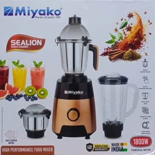 Miyako Sealion Mixer Grinder 1800 Watt – Powerful Blender with Multiple Jars | Copper Motor | Overload Protection 3