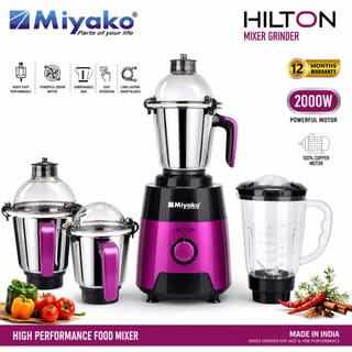 Miyako 2000W Hilton 3-Jar Mixer Grinder 2