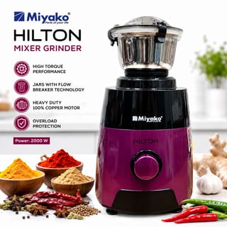 Miyako 2000W Hilton 3-Jar Mixer Grinder 4