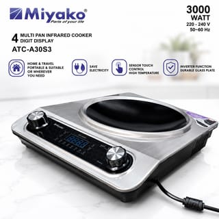 Miyako Inverter 4 Multi Pan Infrared Cooker ATC-A30S3 – 3000W | Digital Touch Control 3