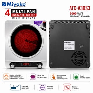 Miyako Inverter 4 Multi Pan Infrared Cooker ATC-A30S3 – 3000W | Digital Touch Control 4