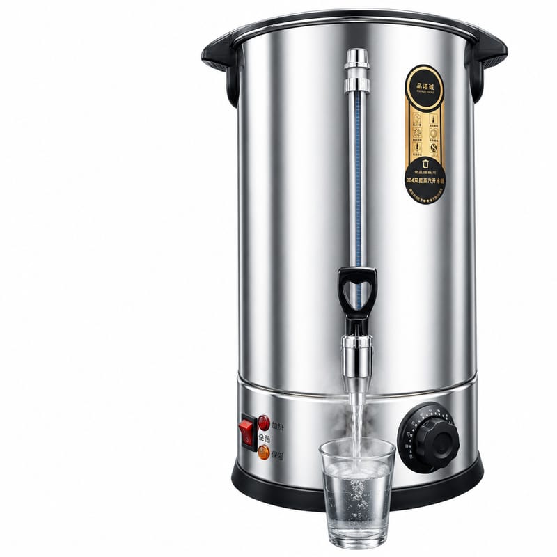 Large capacity prestige Electric Tea Urn, Commercial Stainless Steel Hot Water Urn with Tap, Catering Beverage Dispenser, Insulated Container for Coffee, Water, Soup & Milk Tea — 20L