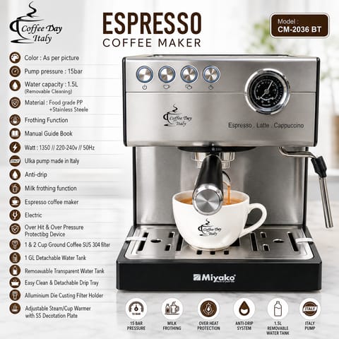 Miyako Espresso Coffee Maker CM-2036 BT - Coffee Maker