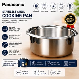 Panasonic SR-WA18H(SB) Automatic Rice Cooker & Warmer with 1.8L capacity, Tri-Ply stainless steel cooking pan, keep warm function, Japan quality design, and durable rust-resistant body 5
