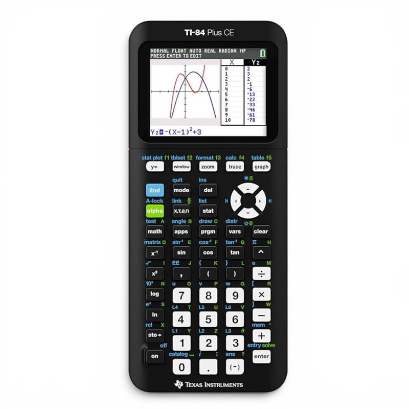 Texas Instruments TI-84 Plus CE Python Color Graphing Calculator, Black | High-Resolution Display | Original