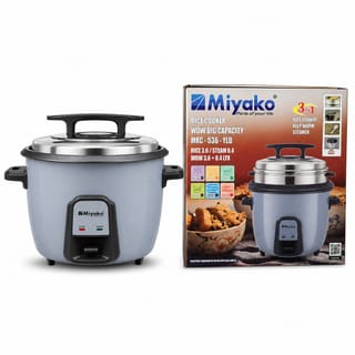 Miyako MRC-536-YLD 3-in-1 Rice Cooker – 3.6L+0.4L Big Capacity, 1300W, 3D Heating, Keep Warm 12 Hrs, Serves up to 12 3