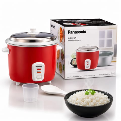 Panasonic SR-C18H 1.8L Automatic Rice Cooker & Warmer | 700W | 5-Hour Keep Warm | Double Pan