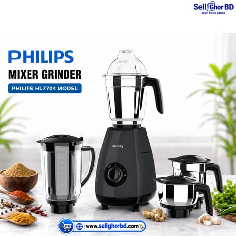 Philips HL7704/00 Juicer Mixer Grinder – 1000W (Black, 4 Jars)
