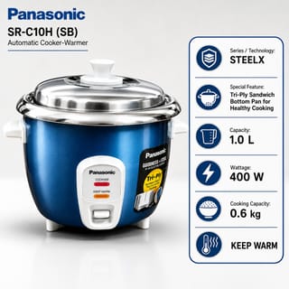 Panasonic SR-C10H (SB) Automatic Cooker-Warmer – 1.0L | STEELX Series 2