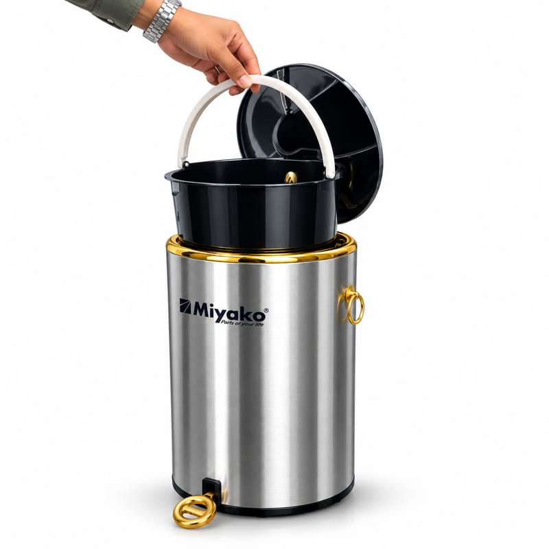 Miyako Smart Dustbin Stainless Steel 12L Automatic Sensor Trash Can Model DT-12-GLD for Home Kitchen Office
