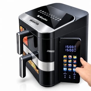 Miyako Air Fryer AF-1202CP-ENC 12L Double Chamber Digital Air Fryer Oil Free Cooking 360° Hot Air Circulation 2800W 4