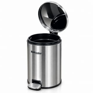 Miyako 6 Liter Stainless Steel Dustbin (DT-6-SS) – Compact & Durable Trash Bin for Kitchen, Bathroom & Office 1