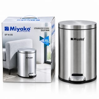 Miyako 6 Liter Stainless Steel Dustbin (DT-6-SS) – Compact & Durable Trash Bin for Kitchen, Bathroom & Office 3