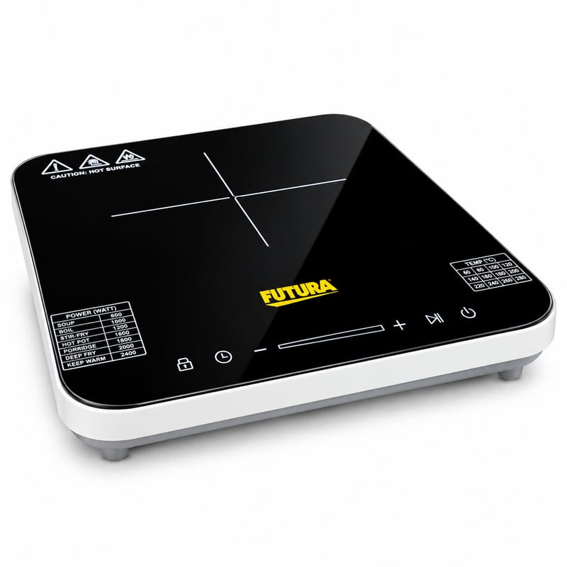 Hawkins Futura Single Induction Cooktop 2000W FIC1A1 | Touch Panel Induction Hob with 20 Power Levels, Digital LED Display & Child Lock – Made in India