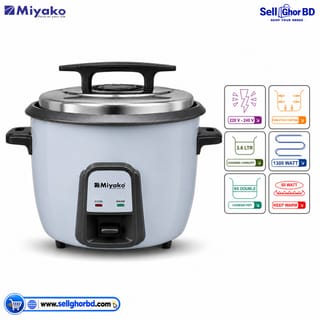 Miyako MRC-536-YLD 3-in-1 Rice Cooker 3.6L+0.4L, 1300W Smart 3D Heating, Keep Warm 12 Hrs, Serves 12 Persons 1