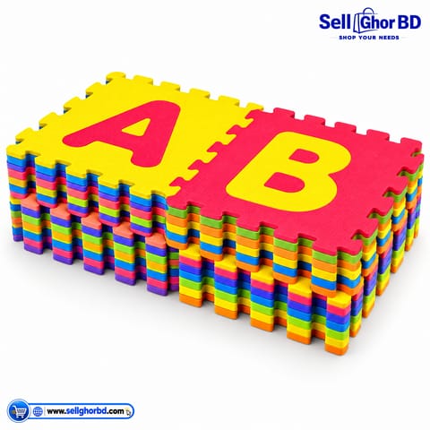 26Pcs EVA Foam Alphabet & Number Puzzle Play Mat for Kids – Non-Toxic, Anti-Slip, Waterproof Baby Crawling Floor Mat (4/5 ft)