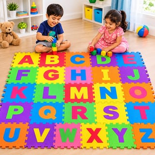 26Pcs EVA Foam Alphabet & Number Puzzle Play Mat for Kids – Non-Toxic, Anti-Slip, Waterproof Baby Crawling Floor Mat (4/5 ft) 4