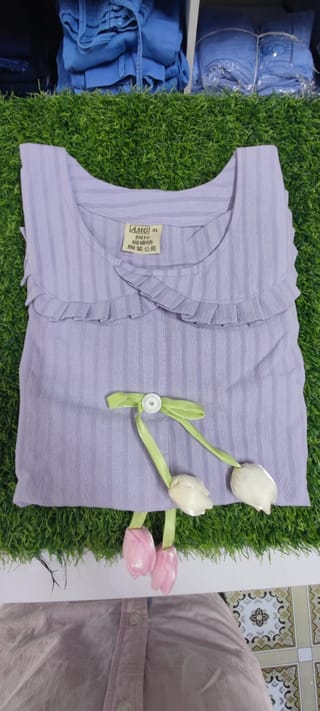 Premium Soft Cotton Ruffle Collar Tops/Kurti for Women 2