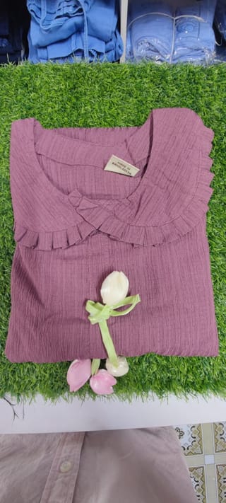 Premium Soft Cotton Ruffle Collar Tops/Kurti for Women 3