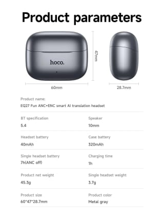 Hoco EQ27 Fun AI Translation Earbuds 3