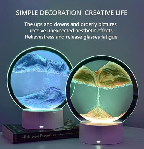 Moving Quicksand Art 3D Hourglass Lamp
