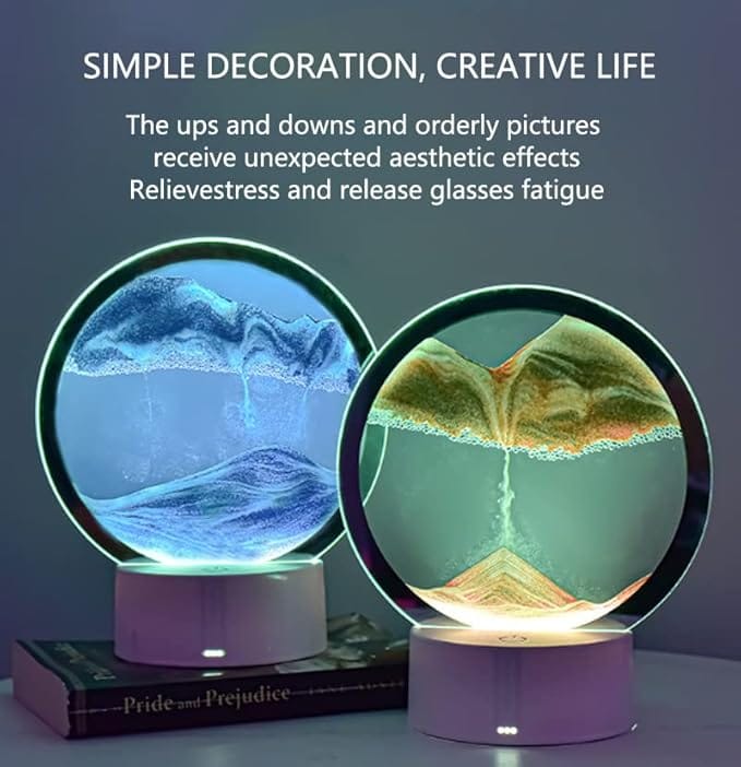 Moving Quicksand Art 3D Hourglass Lamp