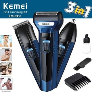 Kemei KM-6330 3-in-1 Trimmer – Hair, Beard & Nose Grooming Kit 1