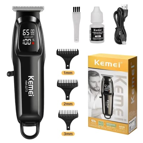 Kemei KM-2273 প্রফেশনাল হেয়ার ক্লিপার – শক্তিশালী পারফরম্যান্স, দীর্ঘ ব্যাটারি লাইফ  আপনার হেয়ার কাটিং ও গ্রুমিং অভিজ্ঞতাকে আরও উন্নত করুন Kemei KM-2273 Professional Hair Clipper দিয়ে। এতে রয়েছে হাই-টর্ক রোটারি মোটর (৬,০০০–৭,০০০ rpm), সেল্ফ-শার্পেনিং স্টেইনলেস স্টিল ব্লেড এবং শক্তিশালী ২০০০ mAh Li-ion ব্যাটারি, যা আপনাকে দিবে একটানা সর্বোচ্চ ১৮০ মিনিট ব্যবহার সুবিধা।  ✨ বৈশিষ্ট্যসমূহ:  মোটর: হাই-টর্ক রোটারি মোটর (৬,০০০–৭,০০০ rpm)  ব্লেড: সেল্ফ-শার্পেনিং স্টেইনলেস স্টিল  পাওয়ার: ৫ W  ব্যাটারি: ২০০০ mAh Li-ion  রান টাইম: সর্বোচ্চ ১৮০ মিনিট (কর্ডলেস)  চার্জিং টাইম: আনুমানিক ২ ঘণ্টা (USB-C)  ওজন: আনুমানিক ৩৪০ গ্রাম  টেপার লিভার: ০.৫ mm থেকে ২.৫ mm পর্যন্ত কাটিং অ্যাডজাস্টমেন্ট  📦 প্যাকেজ কনটেন্ট:  ১ × হেয়ার ক্লিপার  ৪ × গাইড কম্ব (৩ mm, ৬ mm, ৯ mm, ১২ mm)  ১ × USB-C চার্জিং কেবল  ১ × ক্লিনিং ব্রাশ  ১ × লুব্রিকেটিং অয়েল  ১ × ব্লেড গার্ড  ১ × নির্দেশিকা ও ওয়ারেন্টি কার্ড  ওয়ারেন্টি: ৭ দিনের রিপ্লেসমেন্ট  📌 বিশেষ নির্দেশনা: এই প্রোডাক্ট অর্ডার কনফার্ম করতে হলে ২০০ টাকা অগ্রিম প্রদান করতে হবে।
