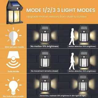 Solar Wall Lamp Outdoor – Motion Sensor, 3 Light Modes & Automatic Night Lighting 3