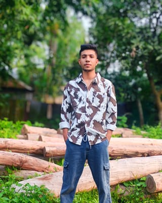 Brown & White Brush Stroke Shirt 1