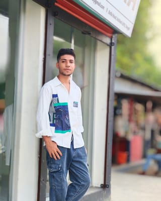 White Geometric Patchwork Casual Shirt 1
