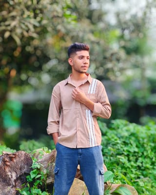 Men's Beige Casual Shirt 2