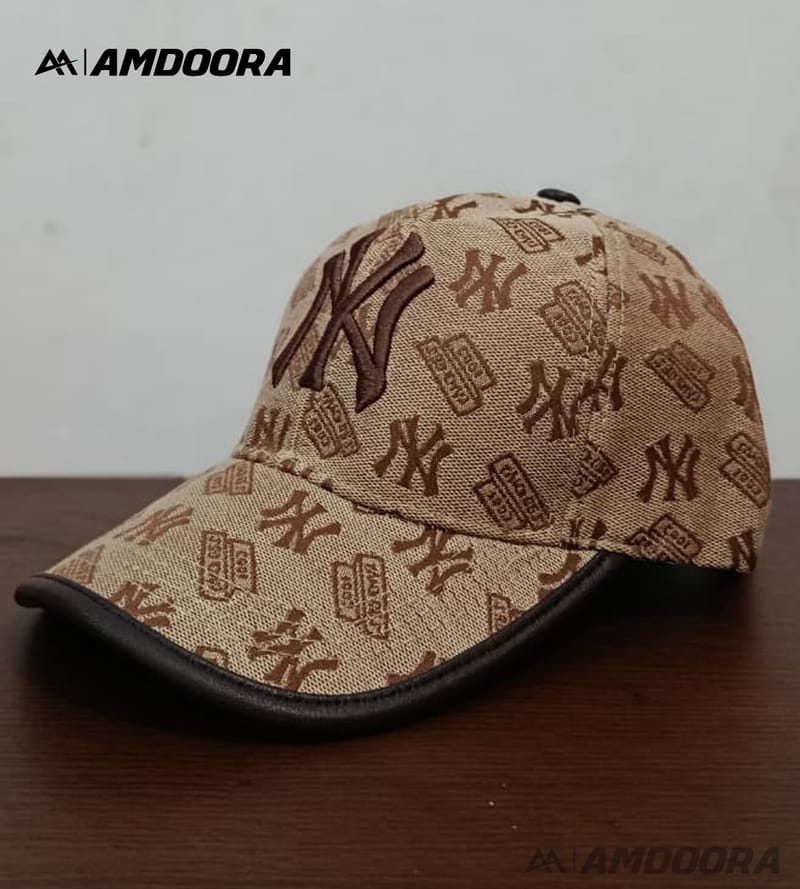 Premium Beige NY Monogram Canvas Baseball Cap