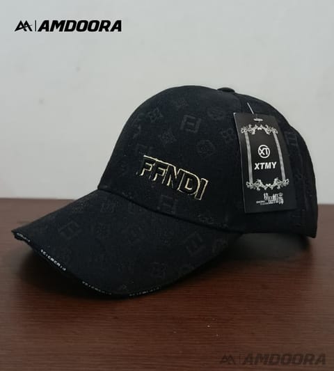 Black Embossed Monogram Adjustable Cap