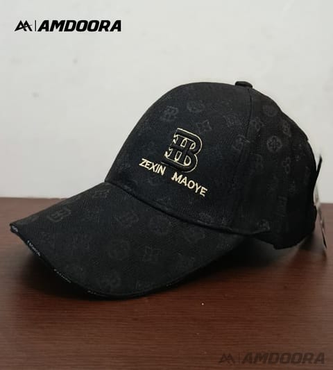 Black Gold Embroidered Cap