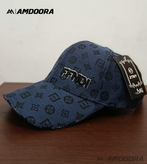 Navy Monogram Fendi Cap