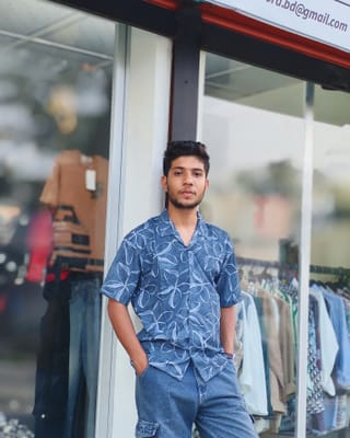 Amdoora Deep Navy Floral Printed Shirt 2