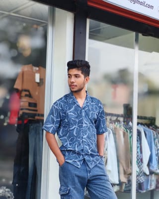 Amdoora Deep Navy Floral Printed Shirt 3