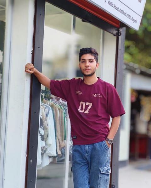 Maroon Varsity 07 Drop-Shoulder T-Shirt