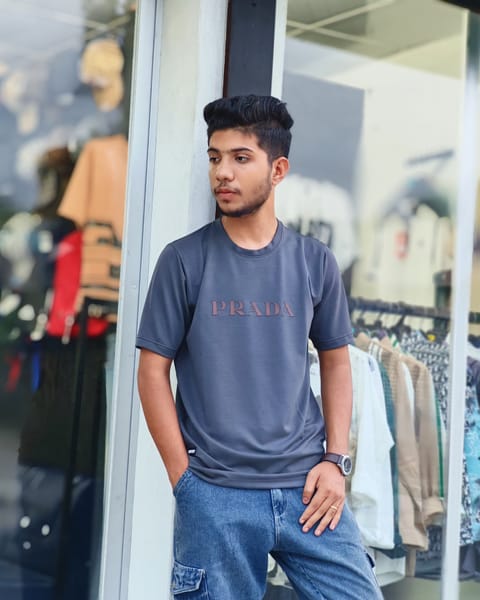 Slate Grey "PRADA" T-Shirt