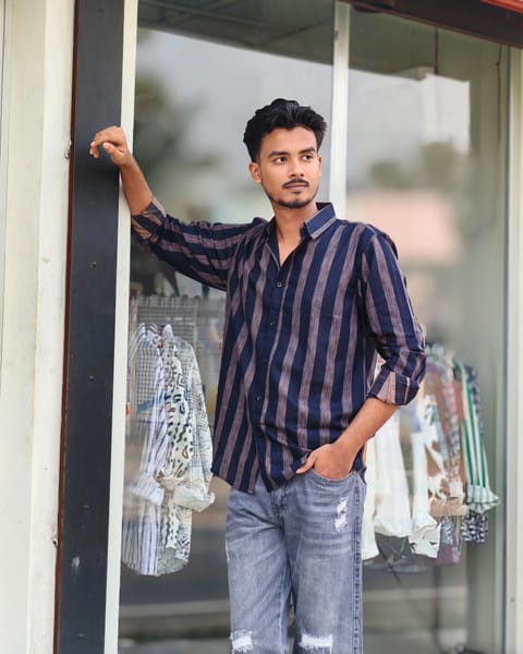 Amdoora Classic Vertical Block Stripe Shirt