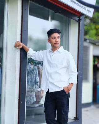 Amdoora White Textured Casual Boxyfit Shirt 2