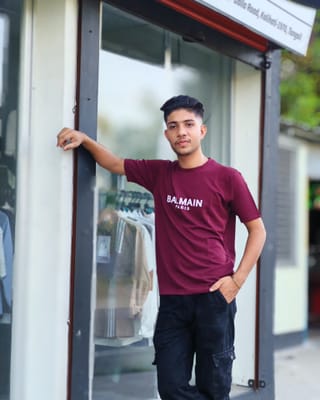 Amdoora "Balmain Paris" Classic Maroon T-Shirt 2